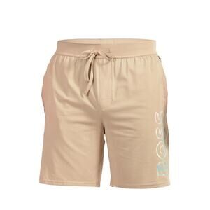 Hugo Boss Beige 7” Logo Shorts - Medium Lounge Gym Streetwear Resortwear Casual